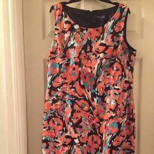 Multicolored Bright Spring Sleeveless Sheath Dress